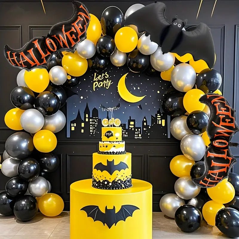 142 Parça Yarasa Balon Zinciri Halloween Parti Dekorasyon Seti - MAKKA