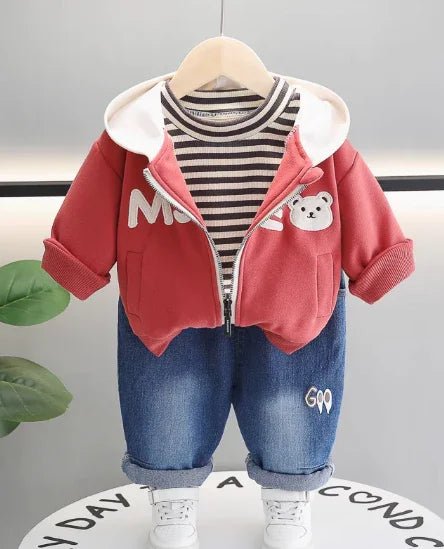 3 Parçalı Çocuk Kapüşonlu Sweet Takım 1 - 5 Yaş Rahat - MAKKA