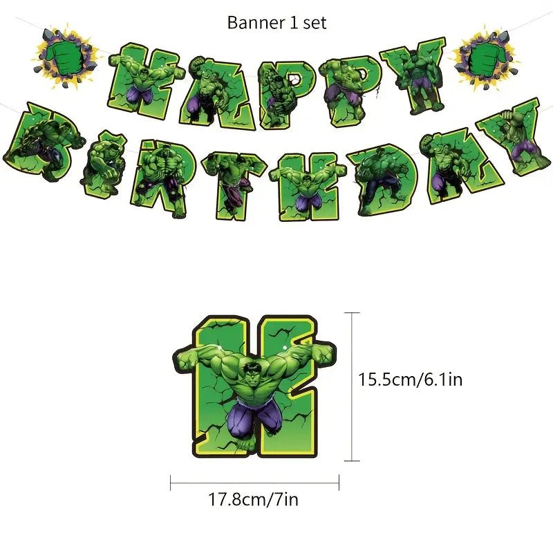 32 Parça Yeşil Dev Doğum Günü Parti Balon Afiş Süs - MAKKA