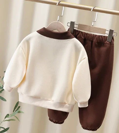 3D Baskılı Bej Kız Çocuk Takım – Rahat Nefes Alan Kumaş - MAKKA