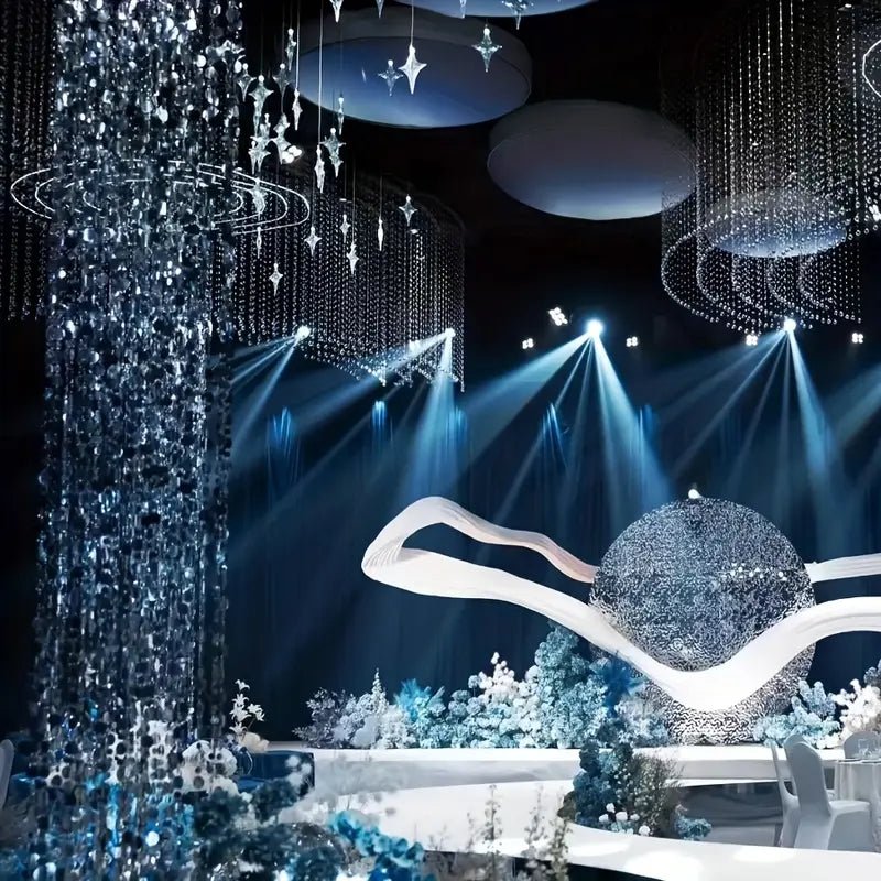 5'li 1 Metre Ayna Pullu Şeritler Parti Düğün Ev Dekoru - MAKKA