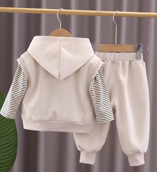 3 Parçalı Unisex Çocuk Takımı Sweet Yelek Tulum Pantolon