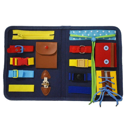 Ahşap Montessori Aktivite Panosu - İnce Motor, Duyu ve Beceri Eğitimi - MAKKA
