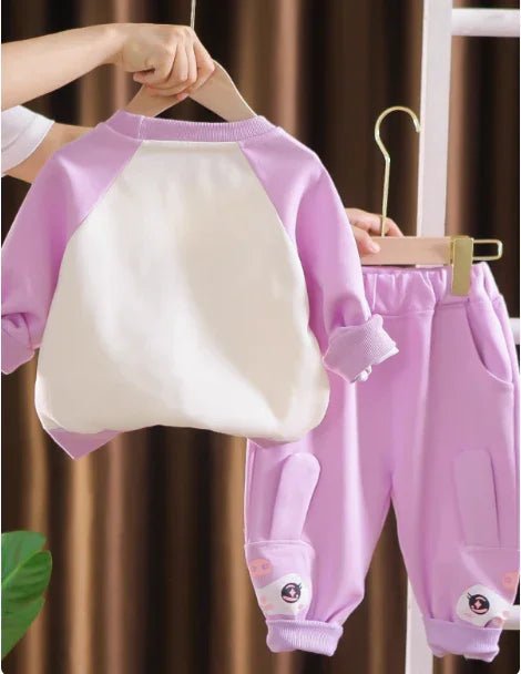 Canlı Mor Uzun Kollu Kız Çocuk Takımı 1 - 6 Yaş Konforlu - MAKKA