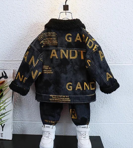 Çocuk Kot Ceket ve Pantolon Takımı Rahat Dayanıklı Dikiş Detaylı - MAKKA