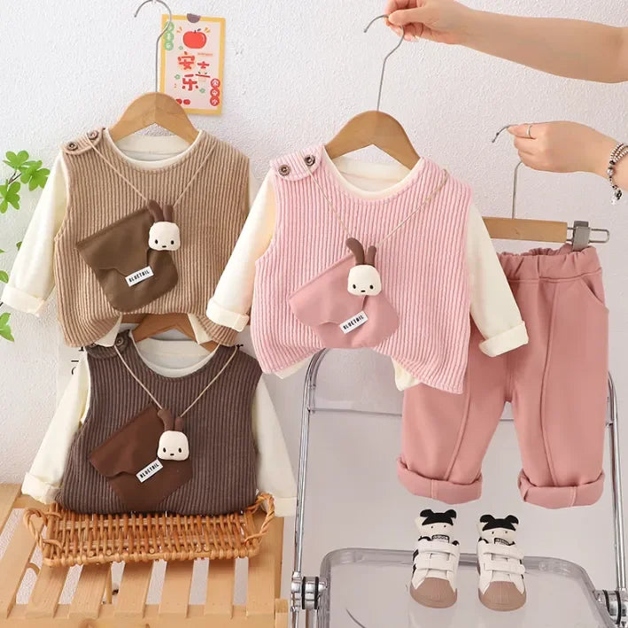 Peluş Çantalı 3'lü Takımı Sıcak Rahat 1-5 Yaş - MAKKA
