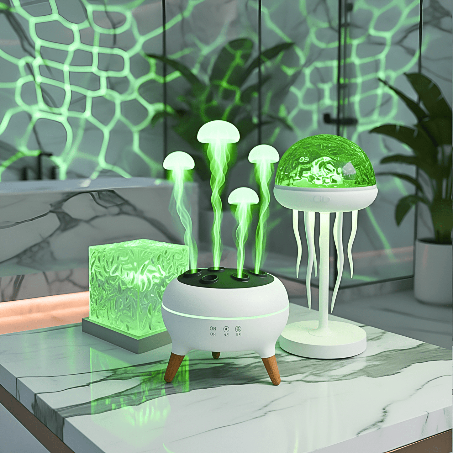 Deniz Anası Seti LED Işıklı Hoparlörlü Dekoratif Masa Lambası - MAKKA