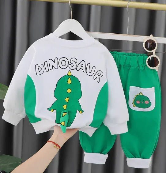 Dinazor Desenli Unisex Çocuk Takımı Uzun Kollu 2 - 6 Yaş - MAKKA