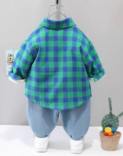 Erkek Çocuk 3 Parçalı Sweet Takım Pantolon Gömlek Sweat - MAKKA