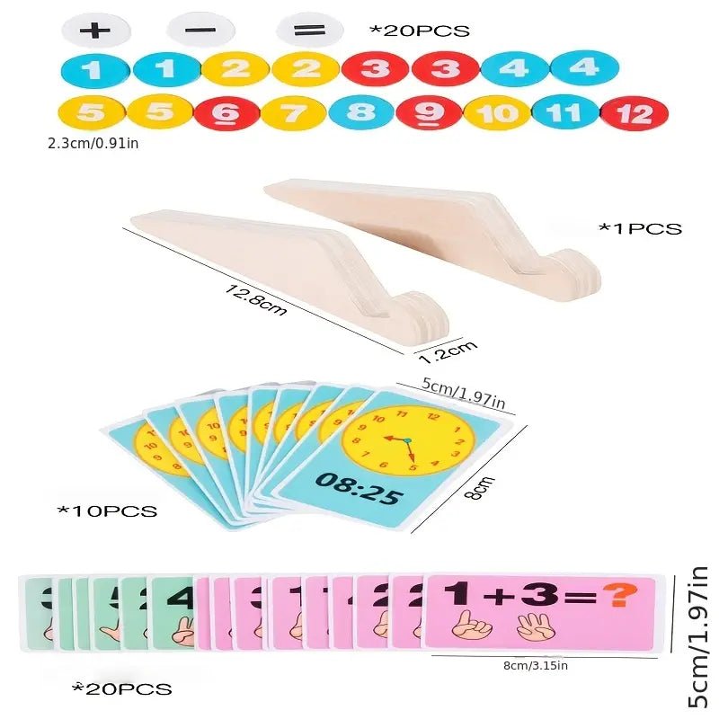 Etkileşimli Matematik Oyuncağı Saatli Sayı Kartları ile Öğrenme Eğlencesi - MAKKA