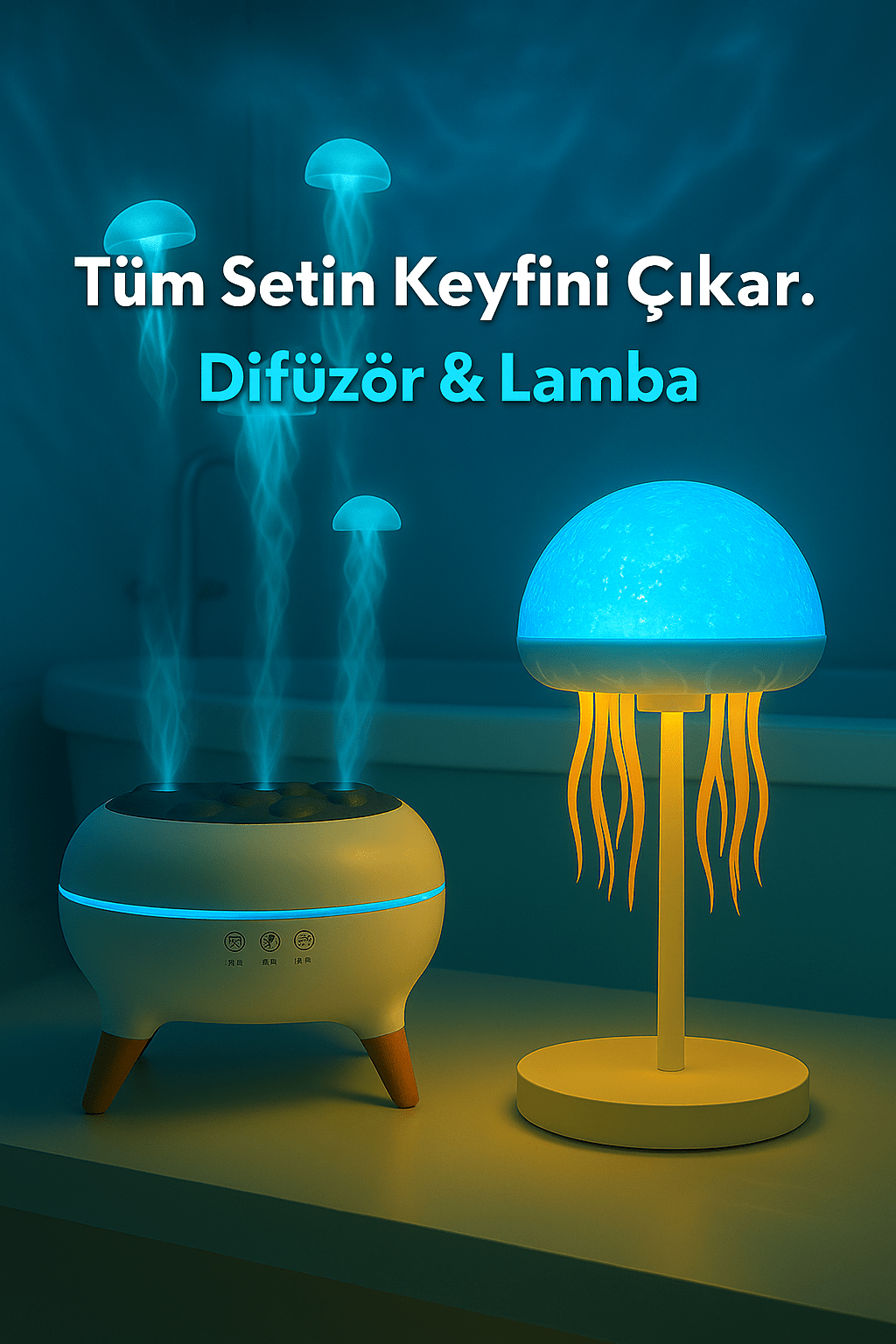Jelly Lambası 6 Renkli LED Masa Gece Işığı - MAKKA