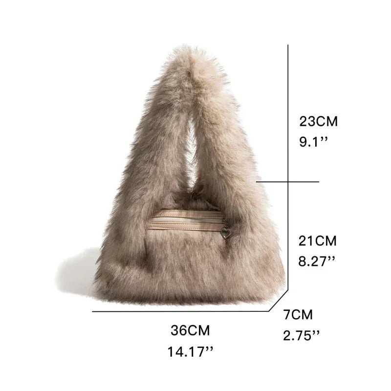 Kadın Parti Kürklü Clutch Çanta Zincir Askılı Şık Küçük - MAKKA