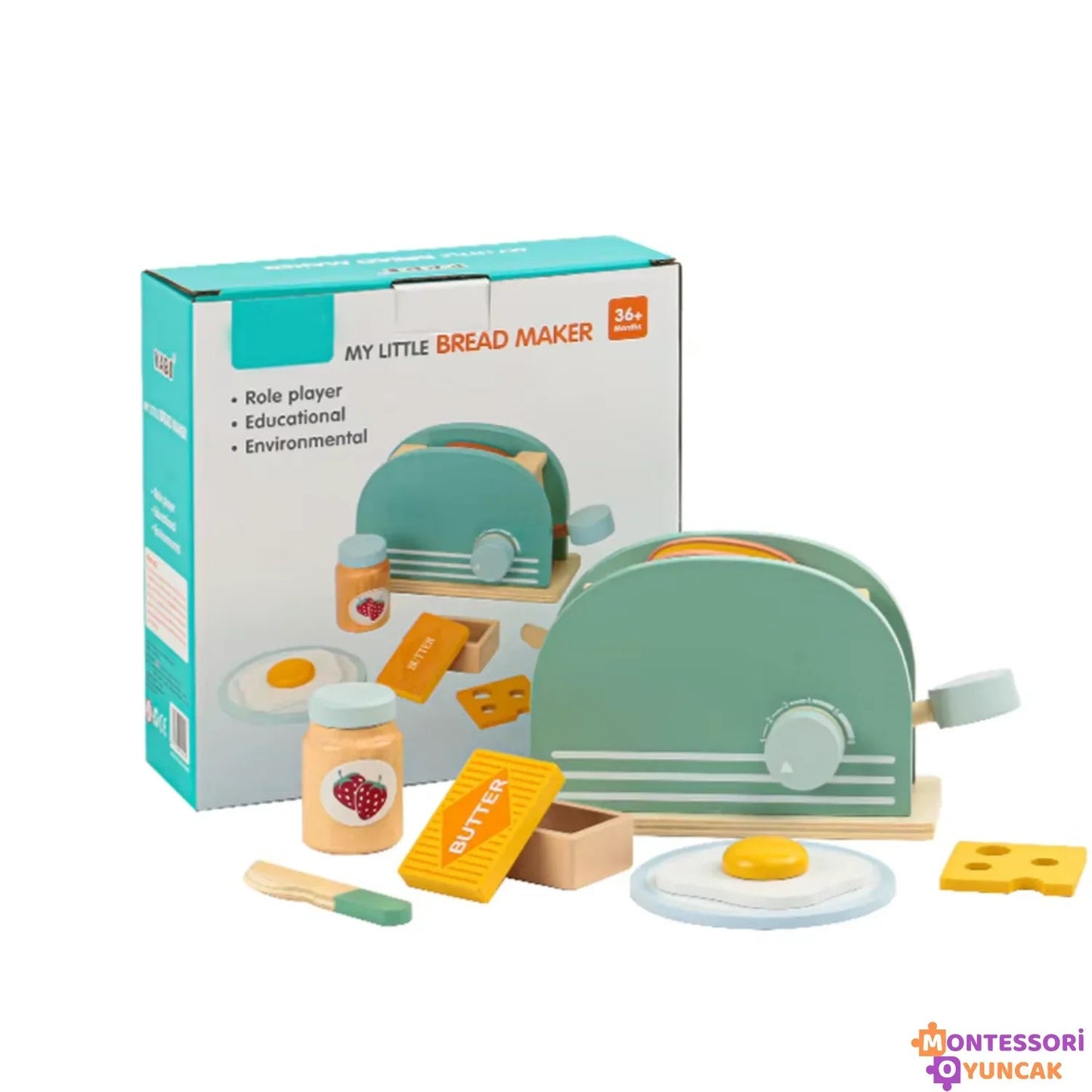 Montessori Ahşap Çocuk Kahvaltı ve Tost Seti Eğitici - MAKKA