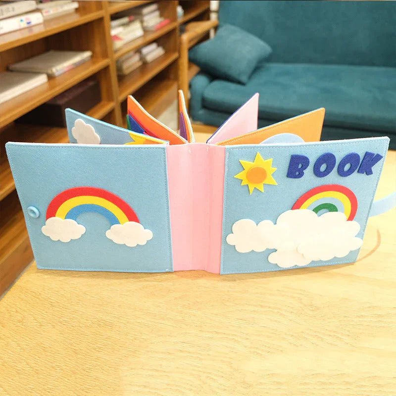 Montessori Eğitici Keçe Kitabı 10 Sayfa Yumuşak Dokulu - MAKKA