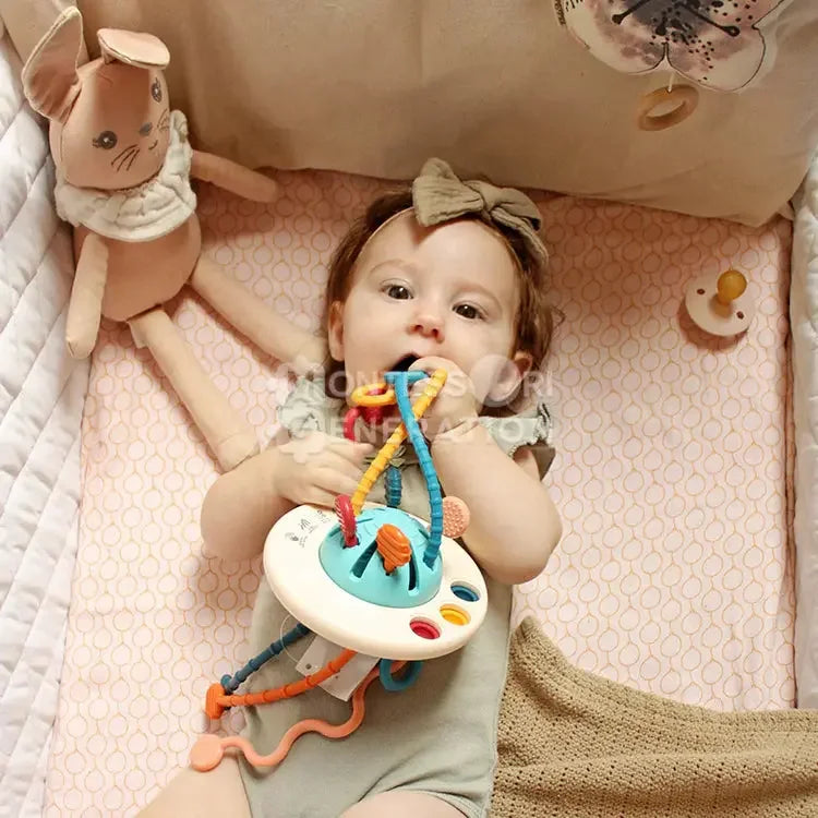 Montessori Yumuşak Silikon Çekme Oyuncak - Duyu ve Motor Gelişim - MAKKA