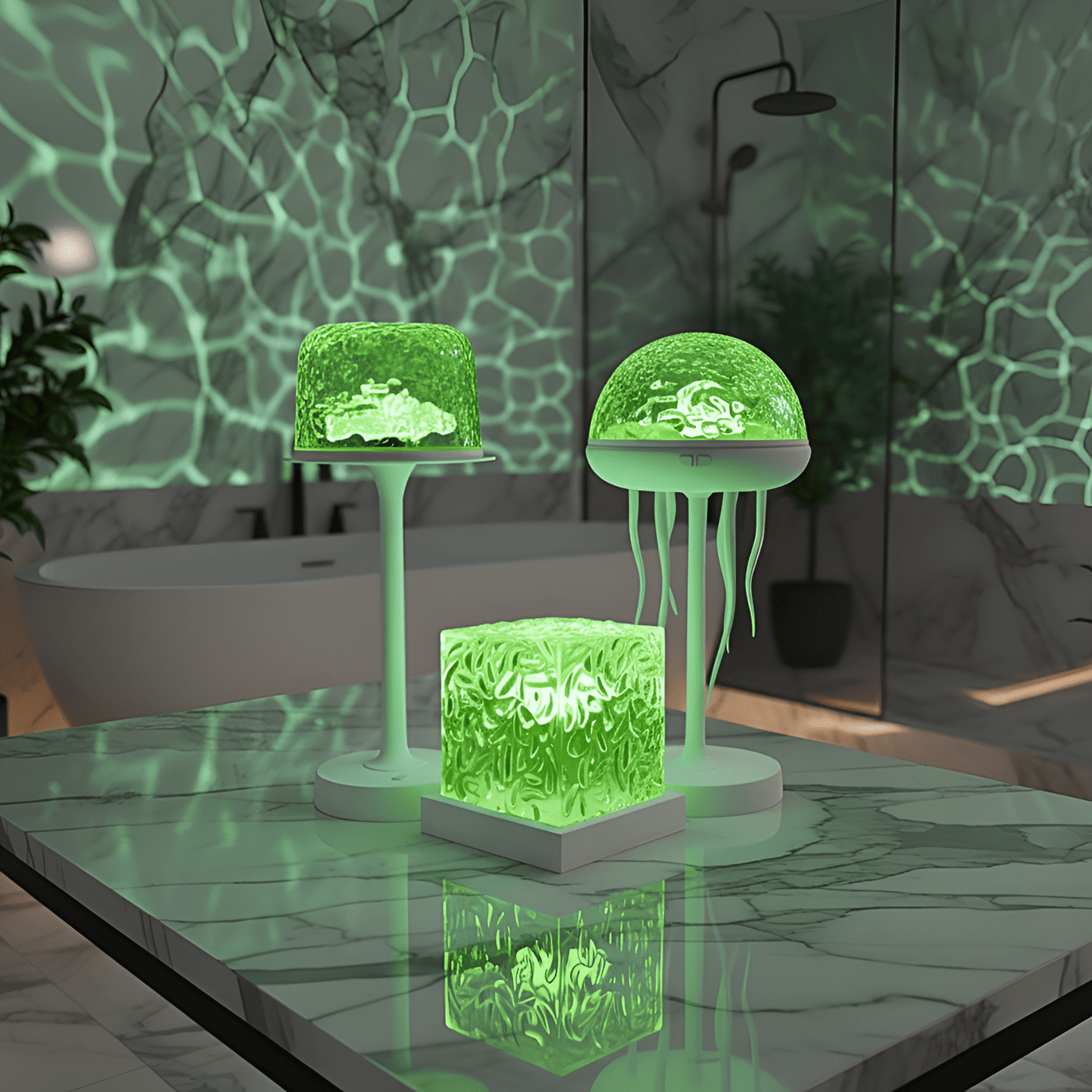 Okyanus Mavisi Hoparlörlü Masa Lambası ve Ambiyans Seti - MAKKA