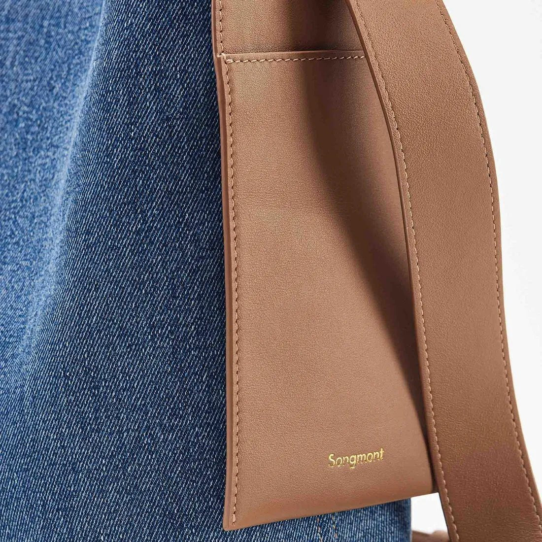 Orta Boy Drippa Süet Tote Çanta Geniş Hacimli Şık Omuzlu Kot Denim Renk - MAKKA