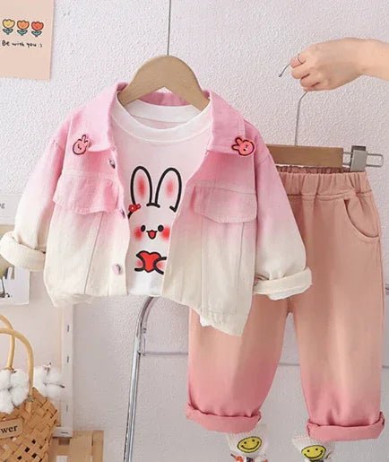 Pamuk Karışımlı 3 Parçalı Kız Çocuk Takımı Konforlu Günlük Stil - MAKKA