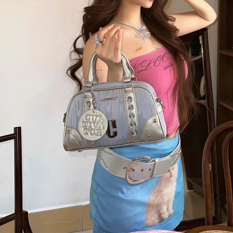 Parıltılı Kontrast Niche Casual Kadın Omuz Çantası 24x15cm - MAKKA