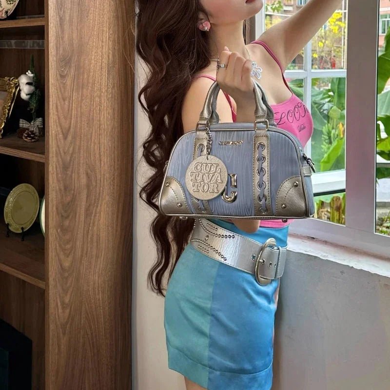 Parıltılı Kontrast Niche Casual Kadın Omuz Çantası 24x15cm - MAKKA