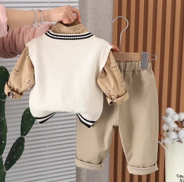 Peluş Detaylı 3 Parça 1 - 5 Yaş Sıcak Çocuk Takım - MAKKA