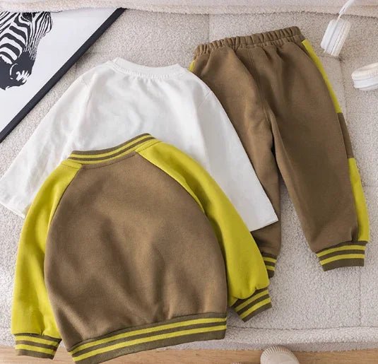 Peluşlu 3 Parçalı Erkek Çocuk Takımı Sıcak Rahat Kombin - MAKKA