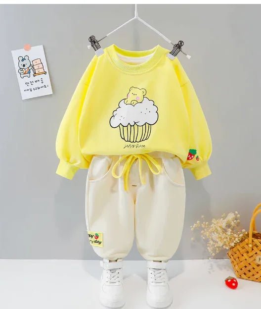 Sarı Pamuklu Kız Takımı 10 Ay 4 Yaş Rahat Şık - MAKKA