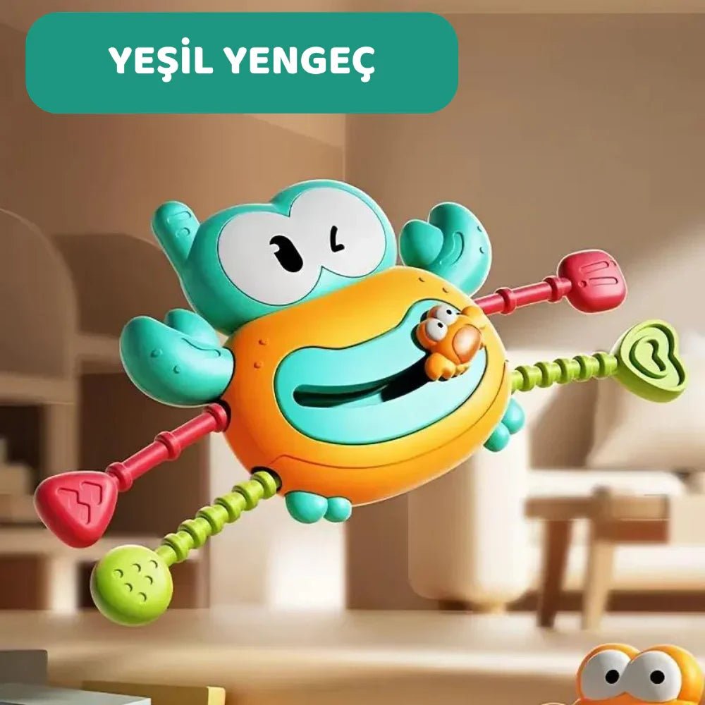 Silikon Yengeç Çekme Montessori Eğitici Oyuncak Bebekler İçin Kaymaz - MAKKA
