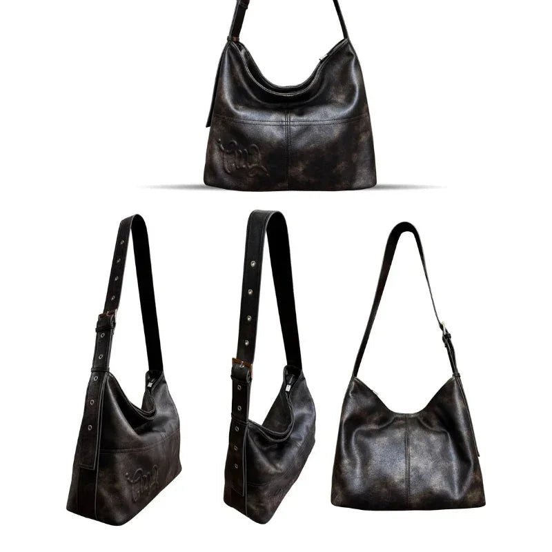 Suni Deri Retro Kadın Tote Çanta 33x25x13,5 cm - MAKKA