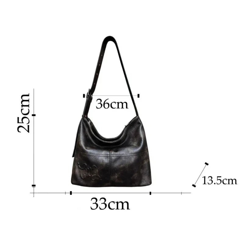 Suni Deri Retro Kadın Tote Çanta 33x25x13,5 cm - MAKKA