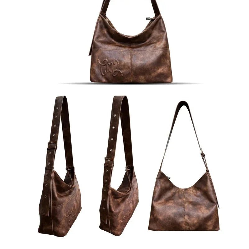 Suni Deri Retro Kadın Tote Çanta 33x25x13,5 cm - MAKKA