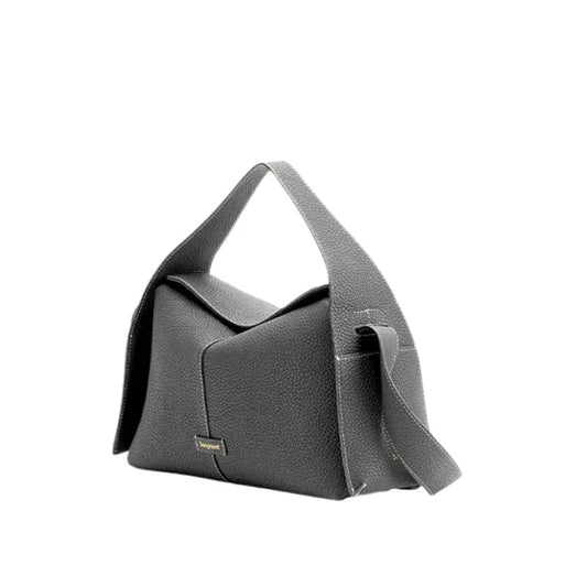 Tam Damarlı Deri Drippa Roof Bag Şık Yapısal Omuz Çantası - MAKKA