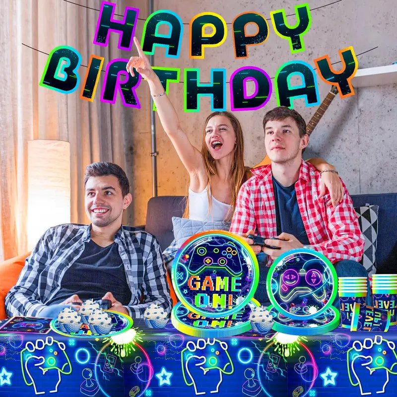 Video Oyun Temalı Doğum Günü Parti Malzemeleri Seti - MAKKA