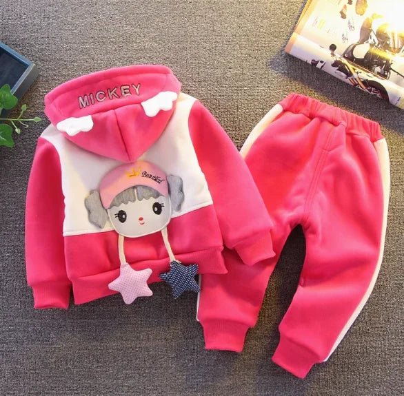 Yumuşak Gül Kırmızısı Kız Çocuk 1 - 5 Yaş Rahat Takım - MAKKA