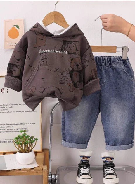 Yumuşak İki Parçalı Erkek Çocuk Uzun Kollu Günlük Rahat Set - MAKKA