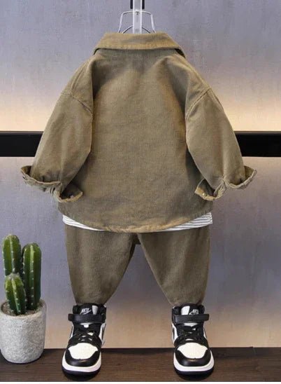 Yumuşak Pamuklu Erkek Çocuk 2 Parçalı Rahat Mevsimlik Takım - MAKKA