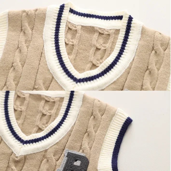 1 - 5 Yaş Erkek Çocuk 3 Parça Takım Şık Örgü Yelek - MAKKA