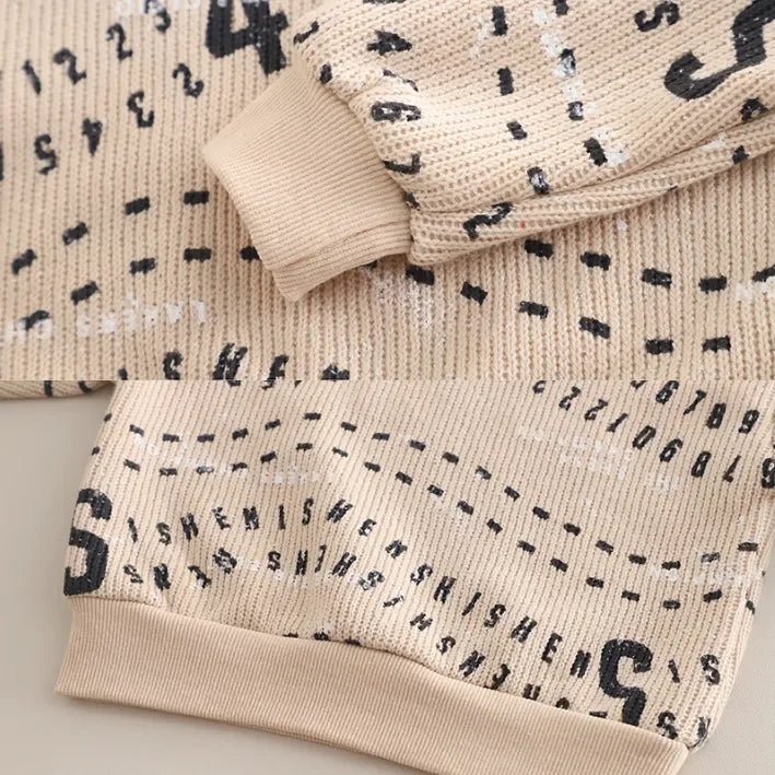 1 - 5 Yaş Erkek Rakam Baskılı Sweat ve Esnek Kot Takımı - MAKKA