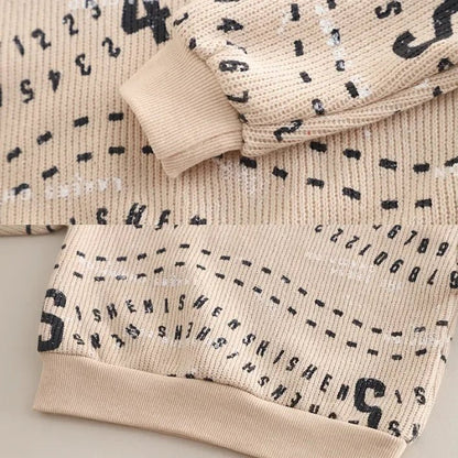 1 - 5 Yaş Erkek Rakam Baskılı Sweat ve Esnek Kot Takımı - MAKKA