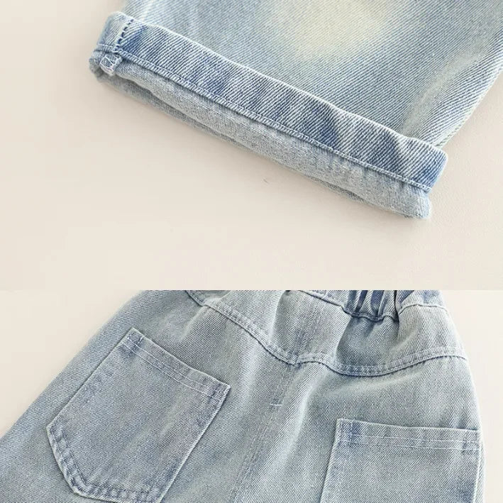 1 - 5 Yaş Erkek Rakam Baskılı Sweat ve Esnek Kot Takımı - MAKKA