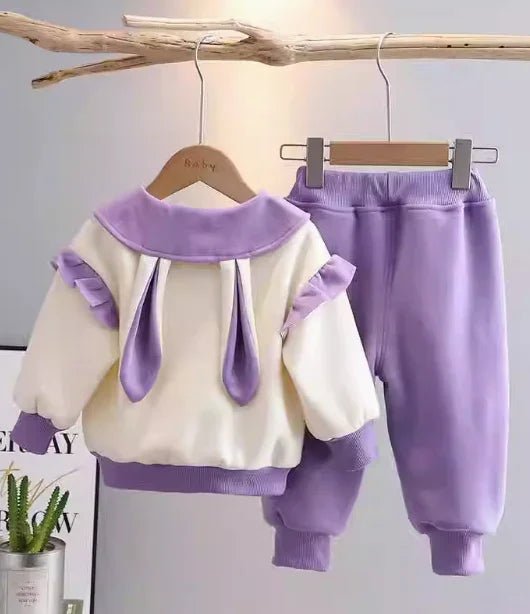 1 - 5 Yaş Kız Çocuk Mor Pamuklu Alt Üst Rahat Takım - MAKKA