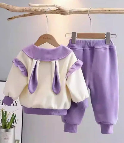 1 - 5 Yaş Kız Çocuk Mor Pamuklu Alt Üst Rahat Takım - MAKKA