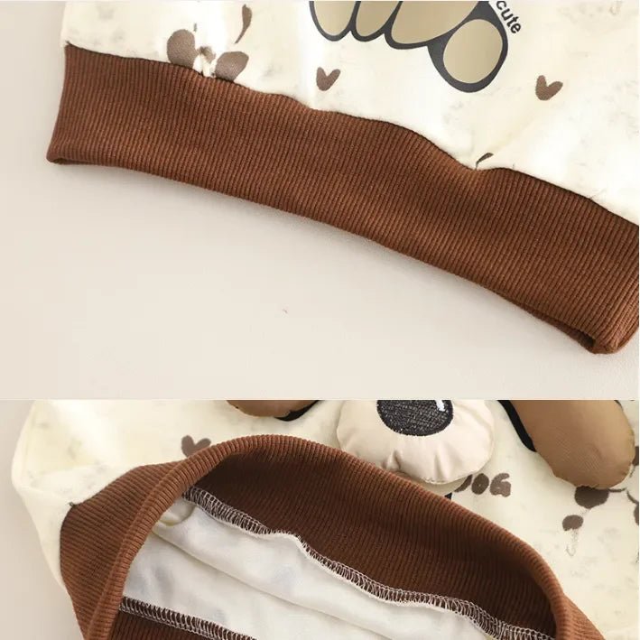 1 - 5 Yaş Köpek Desenli 2 Parça Çocuk Takımı Esnek Bel - MAKKA