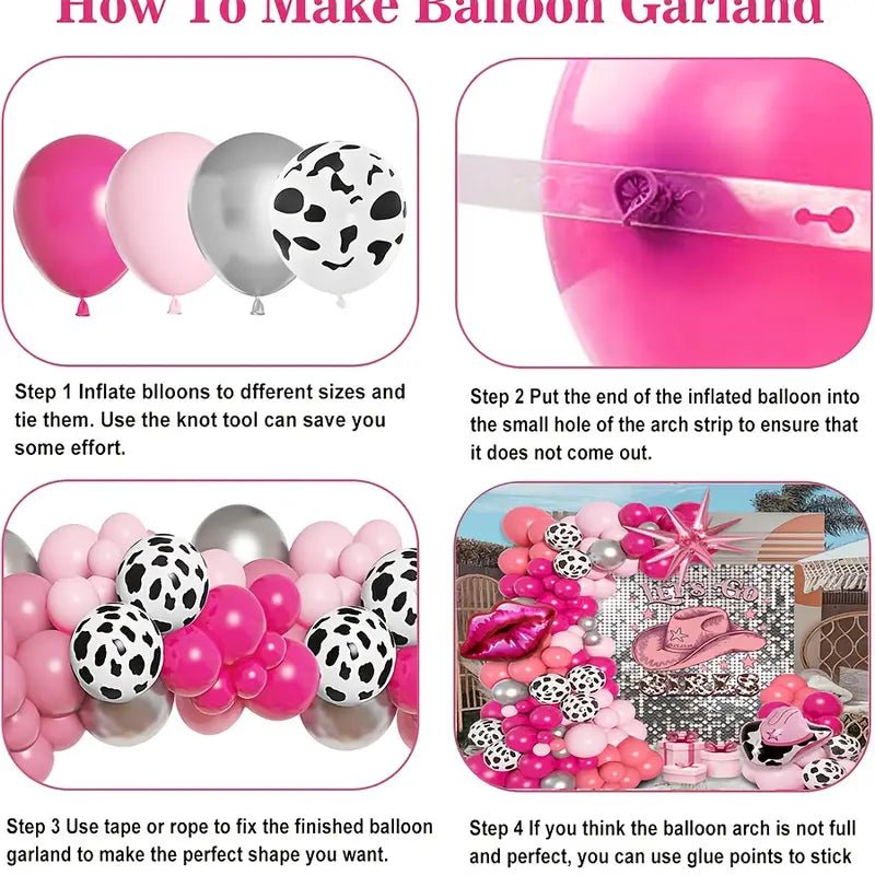 105 Parça Kovboy Altın Balon Zinciri Parti Süslemeleri Seti - MAKKA