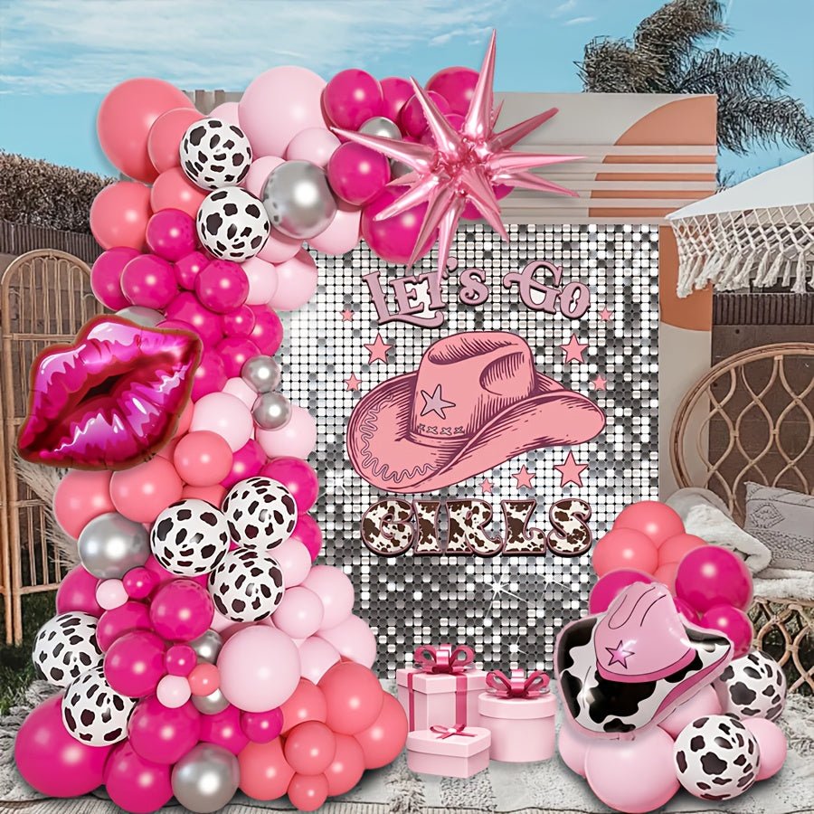 105 Parça Kovboy Altın Balon Zinciri Parti Süslemeleri Seti - MAKKA