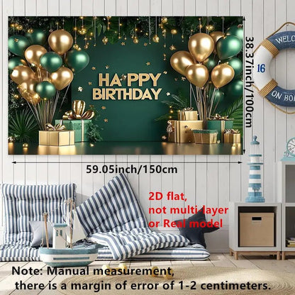 105 Parça Koyu Yeşil ve Altın Metalik Balon Kemer Takımı - MAKKA