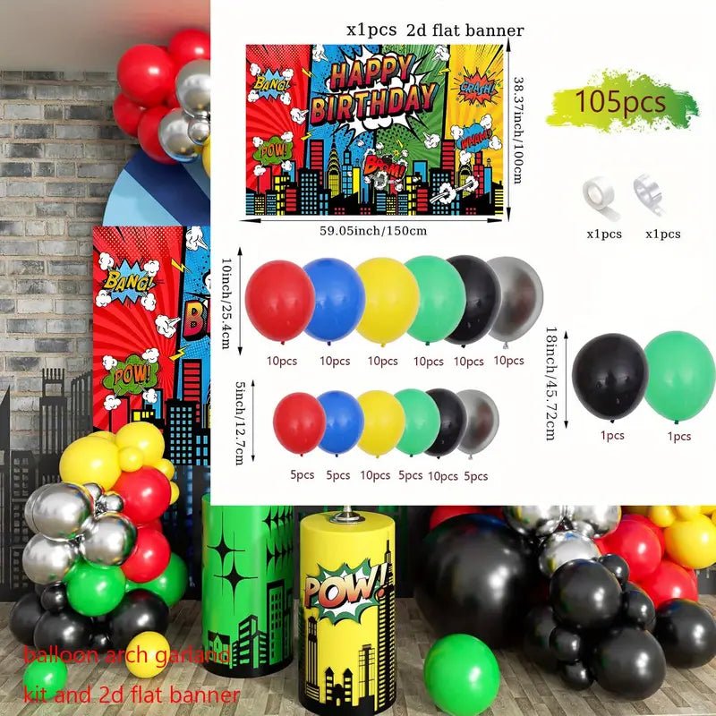 105 Parça Renkli Balon Zinciri Parti Süsleme Kiti - MAKKA