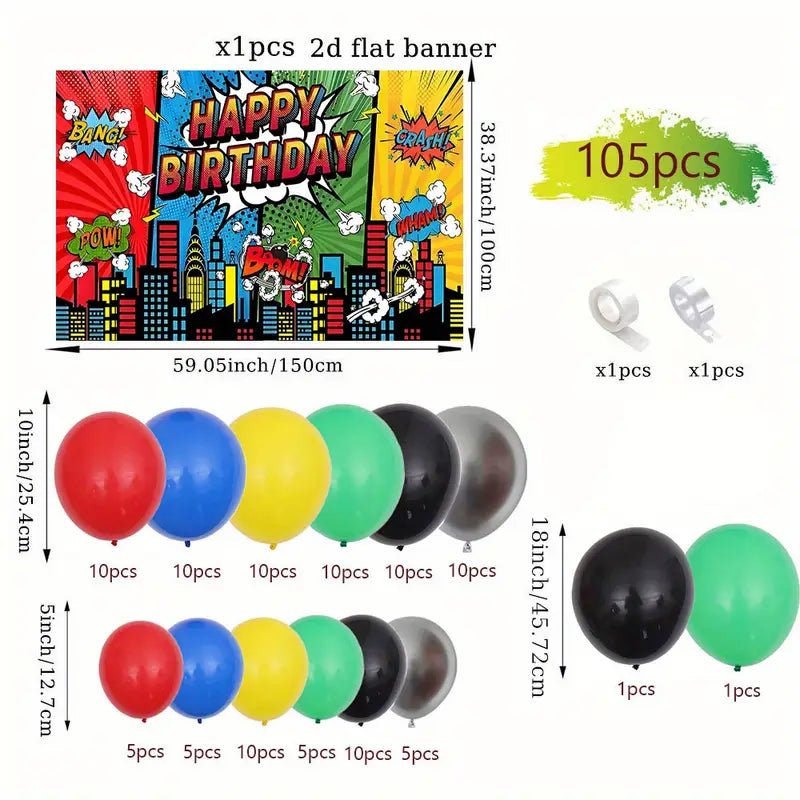 105 Parça Renkli Balon Zinciri Parti Süsleme Kiti - MAKKA