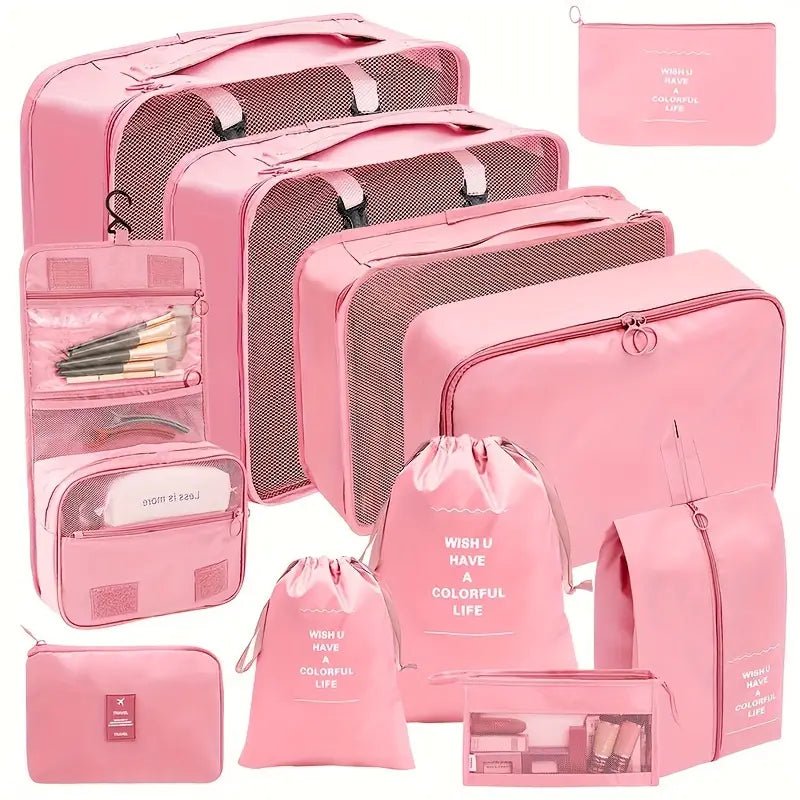 11'li Düz Renk Valiz Paketleme Küpleri Seyahat Düzenleyici Seti - MAKKA