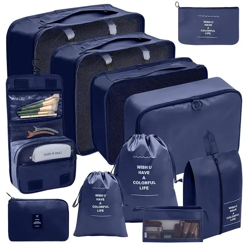 11'li Düz Renk Valiz Paketleme Küpleri Seyahat Düzenleyici Seti - MAKKA